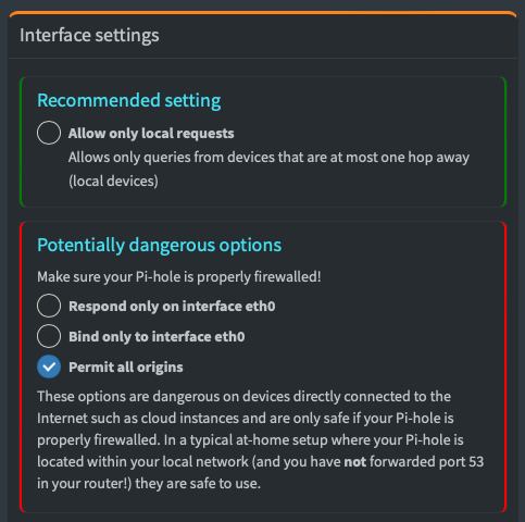 Pi-hole DNS Settings